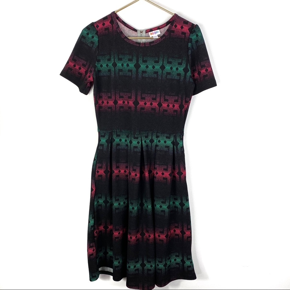 LulaRoe Amelia Fit and Flare Geometric Dress Large